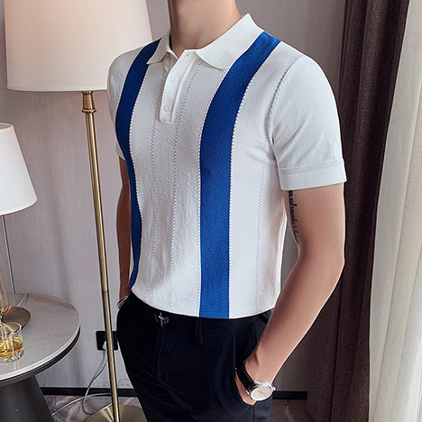 Colorblock Knitted Polo Shirt
