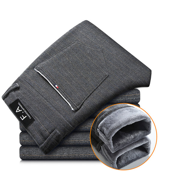 Men's trousers with fleece and thickening