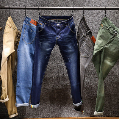Men's jeans in spring, European and American trend jeans, fashion self cultivation stretch pants
