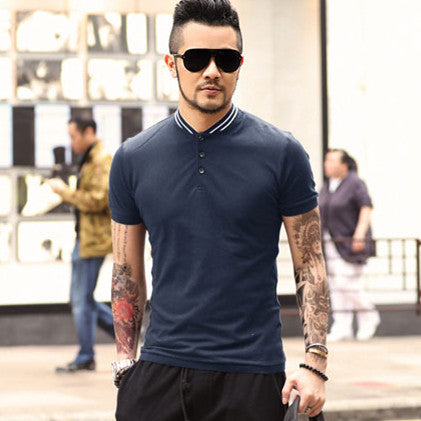 polo collarless shirts