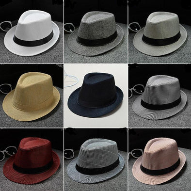 Retro Men's Fedoras Top Jazz Plaid Hat Collection