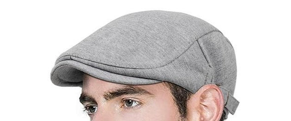 Cotton British Vintage Flat Caps/ Gatsby Beret Solid Gray Black for All Seasons