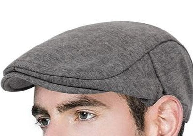 Cotton British Vintage Flat Caps/ Gatsby Beret Solid Gray Black for All Seasons