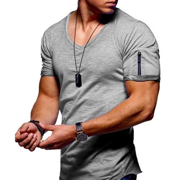 V-neck Fitness T-Shirt Short-Sleeves