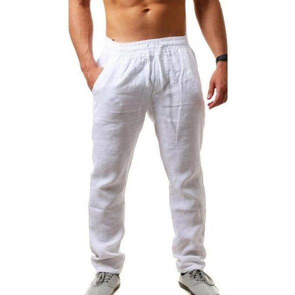 Cotton Linen Breathable Solid Color Linen Trousers