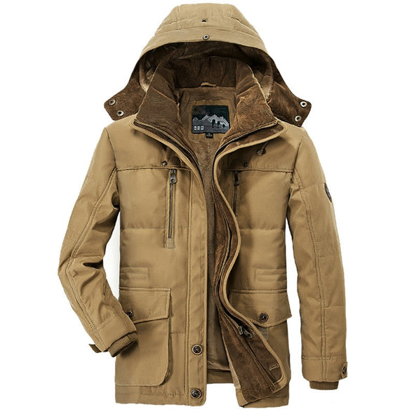 Cotton-Padded Jacket Mid-length with Velvet