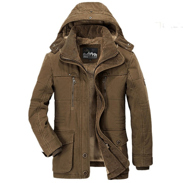 Cotton-Padded Jacket Mid-length with Velvet