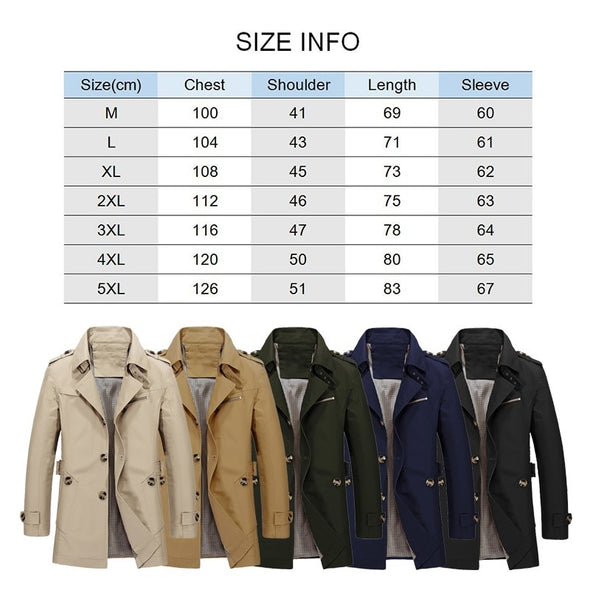 Business Long Jacket and Windbreaker in Overcoat Design