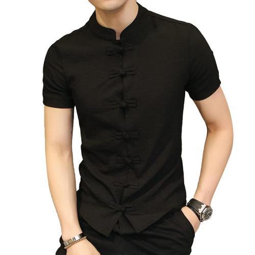 Traditional Chinese Solid Color Casual Shirt