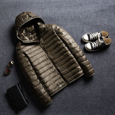 Four Seasons Ultra Lightweight Packable and Breathable Down Jacket Water and Wind-Resistant with Hoodie